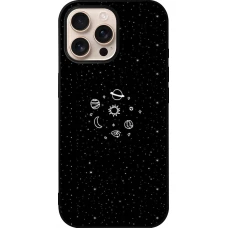 iPhone 16 Pro Max Case Hülle - Silikon schwarz Space Doodle