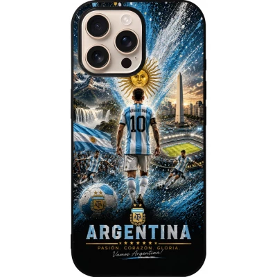 iPhone 16 Pro Max Case Hülle - Silikon schwarz Fussball Argentinien splash 2026