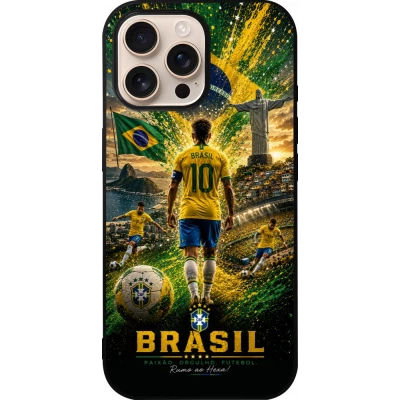 iPhone 16 Pro Max Case Hülle - Silikon schwarz Fussball Brasilien splash 2026