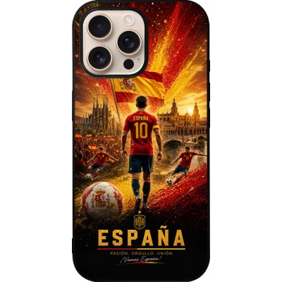 iPhone 16 Pro Max Case Hülle - Silikon schwarz Fussball Espanien splash 2026
