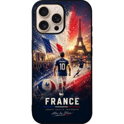 iPhone 16 Pro Max Case Hülle - Silikon schwarz Fussball Frankreich splash 2026