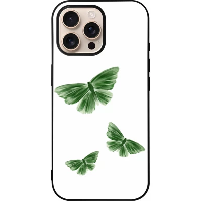 Coque iPhone 16 Pro Max - Silicone rigide noir Butterflies Spring 2026