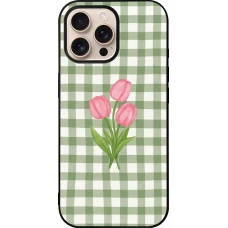 iPhone 16 Pro Max Case Hülle - Silikon schwarz Green vichy tulips Spring 2026