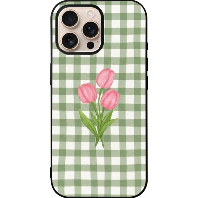 iPhone 16 Pro Max Case Hülle - Silikon schwarz Green vichy tulips Spring 2026