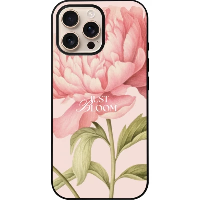 Coque iPhone 16 Pro Max - Silicone rigide noir Just Bloom Spring 2026