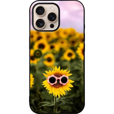 iPhone 16 Pro Max Case Hülle - Silikon schwarz Sunflower with glasses Spring 2026