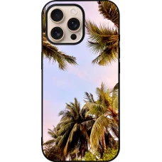 Coque iPhone 16 Pro Max - Silicone rigide noir Summer 2023 palm tree vibe