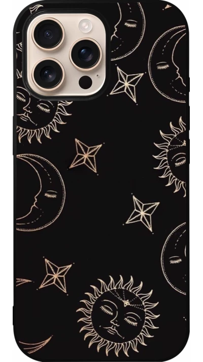 Coque iPhone 16 Pro Max - Silicone rigide noir Suns and Moons