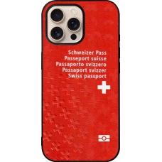 iPhone 16 Pro Max Case Hülle - Silikon schwarz Swiss Passport