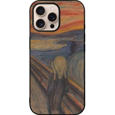 Coque iPhone 16 Pro Max - Silicone rigide noir Tableau art - Le Cri - Edvard Munch