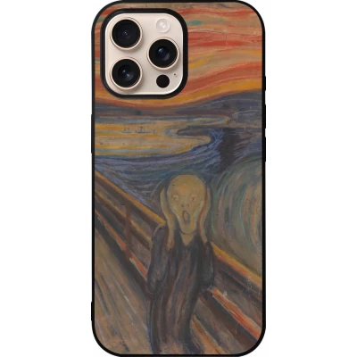 iPhone 16 Pro Max Case Hülle - Silikon schwarz Kunstbild - Der Schrei - Edvard Munch