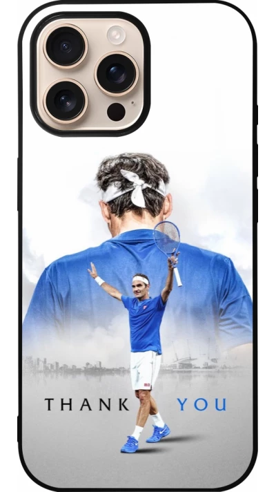 Coque iPhone 16 Pro Max - Silicone rigide noir Thank you Roger