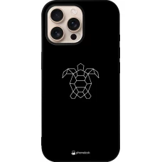 iPhone 16 Pro Max Case Hülle - Silikon schwarz Turtles lines on black