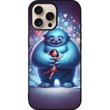 iPhone 16 Pro Max Case Hülle - Silikon schwarz Valentin 2024 Flauschige Liebe