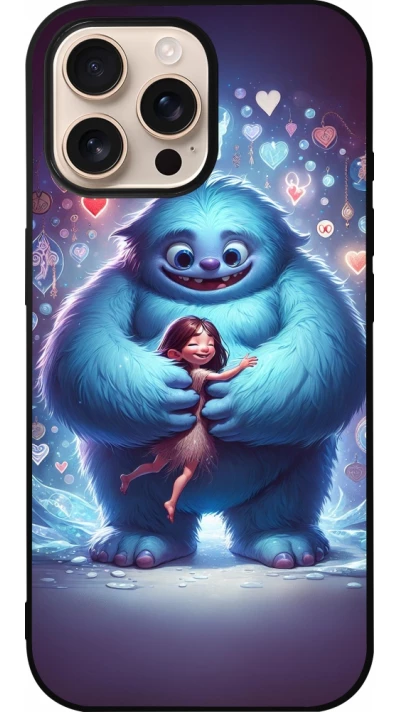 iPhone 16 Pro Max Case Hülle - Silikon schwarz Valentin 2024 Flauschige Liebe