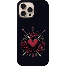 Coque iPhone 16 Pro Max - Silicone rigide noir Valentine 2024 gothic love