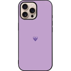 Coque iPhone 16 Pro Max - Silicone rigide noir Valentine 2023 purpule single heart
