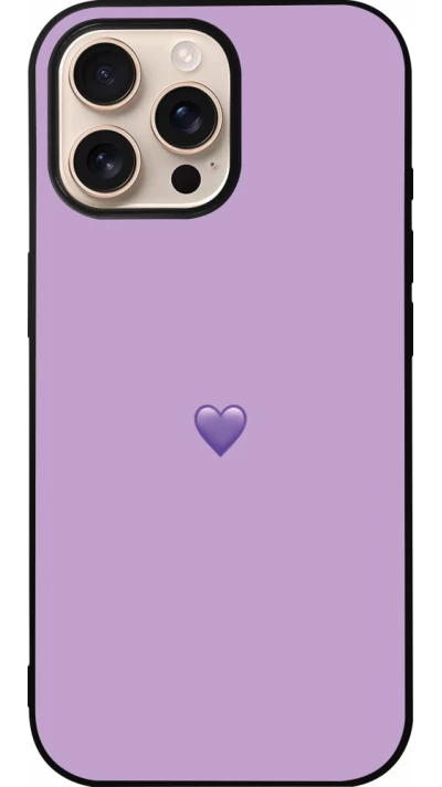 iPhone 16 Pro Max Case Hülle - Silikon schwarz Valentine 2023 purpule single heart