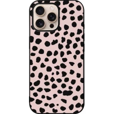 iPhone 16 Pro Max Case Hülle - Silikon schwarz Wild Leopard Pink