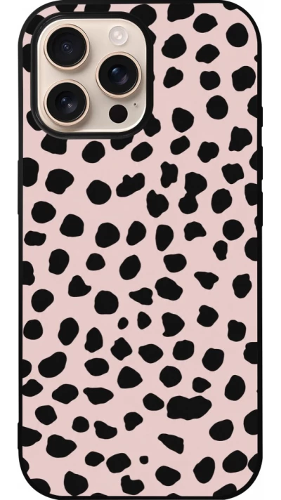 iPhone 16 Pro Max Case Hülle - Silikon schwarz Wild Leopard Pink