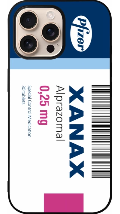 Coque iPhone 16 Pro Max - Silicone rigide noir Xanax Alprazolam 2025