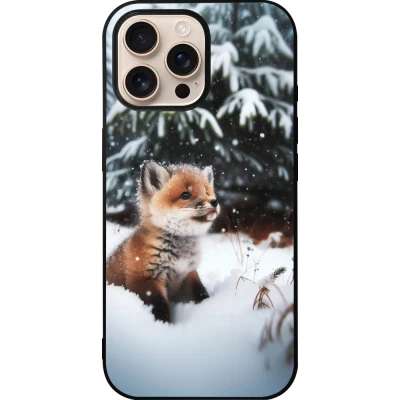 iPhone 16 Pro Max Case Hülle - Silikon schwarz Weihnachten 2023 Fuechslein Tanne