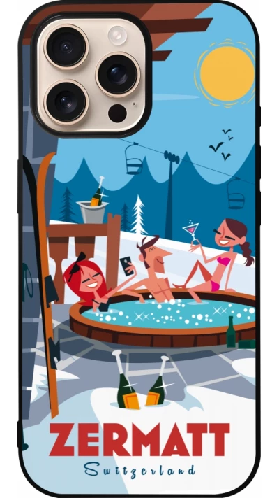 iPhone 16 Pro Max Case Hülle - Silikon schwarz Zermatt Mountain Jacuzzi