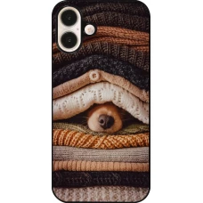 Coque iPhone 16 Plus - Autumn 26 Dog under the covers