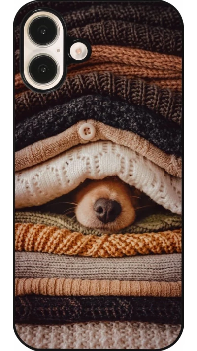 Coque iPhone 16 Plus - Autumn 26 Dog under the covers