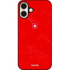 Coque iPhone 16 Plus - Maillot de football Suisse 2026 personnalisable