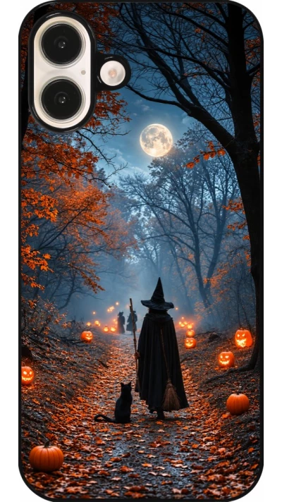 iPhone 16 Plus Case Hülle - Halloween 2026 Witch with a cat