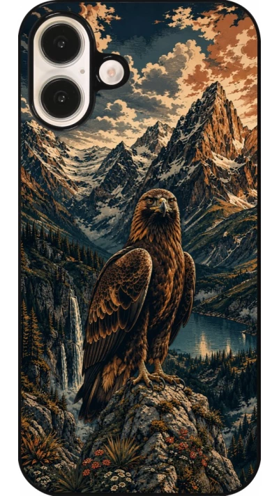 Coque iPhone 16 Plus - Linocut Aigle Royal