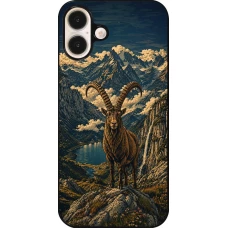 Coque iPhone 16 Plus - Linocut Bouquetin