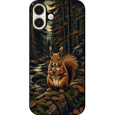 Coque iPhone 16 Plus - Linocut Ecureuil