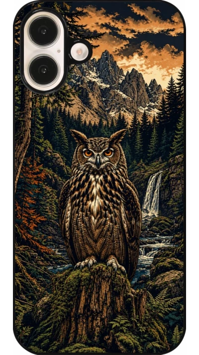 Coque iPhone 16 Plus - Linocut Grand-Duc