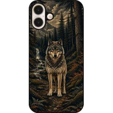 Coque iPhone 16 Plus - Linocut Loup