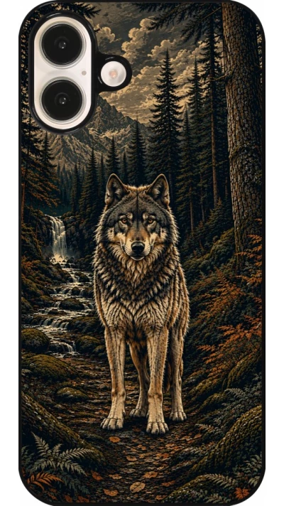 Coque iPhone 16 Plus - Linocut Loup