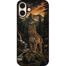 Coque iPhone 16 Plus - Linocut Lynx