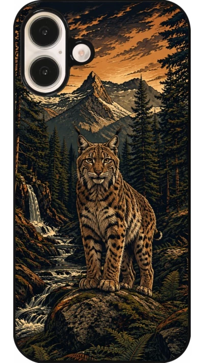 Coque iPhone 16 Plus - Linocut Lynx