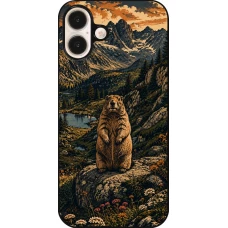 Coque iPhone 16 Plus - Linocut Marmotte