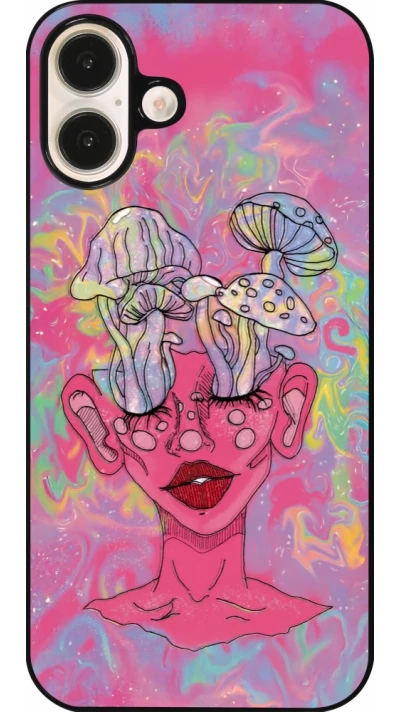 iPhone 16 Plus Case Hülle - Psychedelic pink mushroom