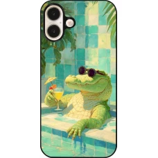 Coque iPhone 16 Plus - Crocodile in the swimming pool Summer 2026