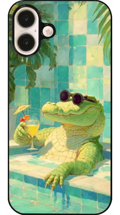Coque iPhone 16 Plus - Crocodile in the swimming pool Summer 2026