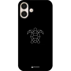 iPhone 16 Plus Case Hülle - Turtles lines on black