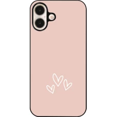 Coque iPhone 16 Plus - Valentine 2023 three minimalist hearts