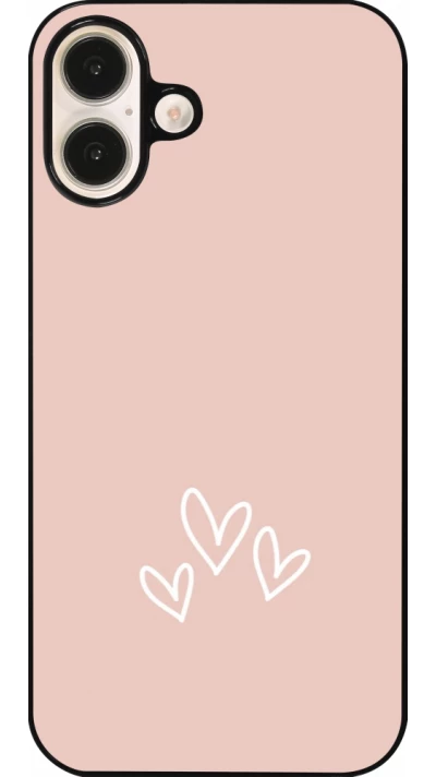 Coque iPhone 16 Plus - Valentine 2023 three minimalist hearts