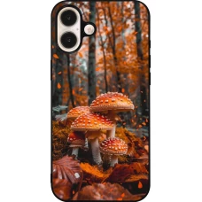 Coque iPhone 16 Plus - Silicone rigide noir Autumn 26 Mushrooms in the woods