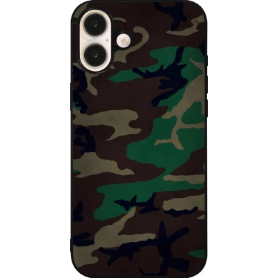iPhone 16 Plus Case Hülle - Silikon schwarz Camouflage 3