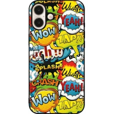 iPhone 16 Plus Case Hülle - Silikon schwarz Cartoons slogans