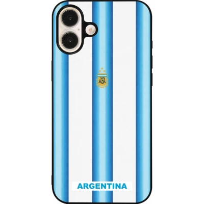 iPhone 16 Plus Case Hülle - Silikon schwarz Argentinien 2026 personalisierbares Fussballtrikot